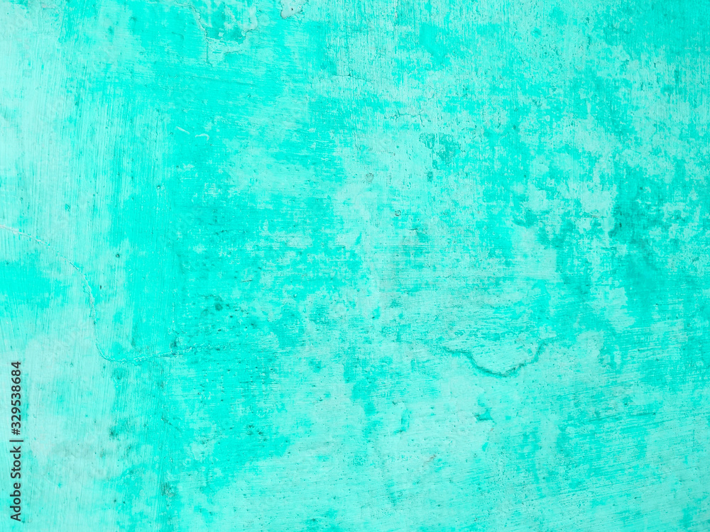 Modern background wall dry painted in color aqua menthe.