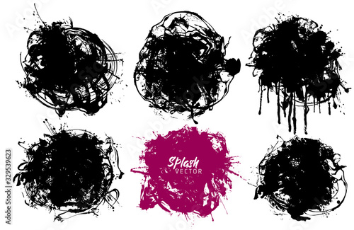 Abstract ink stains background. Grunge style. Strong strokes handmade. Ink drops  paint.
