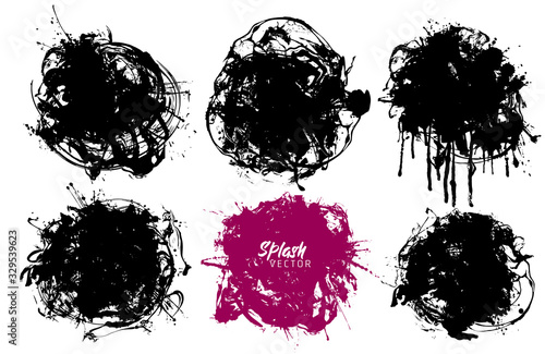 Abstract ink stains background. Grunge style. Strong strokes handmade. Ink drops, paint.