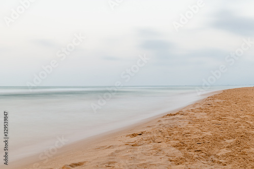 Long exposure view of beach in Mediterranean Sea