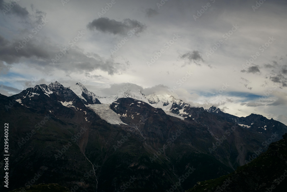 Swiss Alps, Beautiful Alps, Mountains in clouds