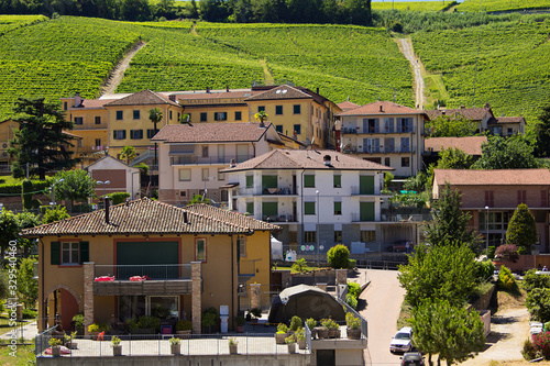 Countryside of Barolo, famous wine production city of Langhe, Piedmont, Italy