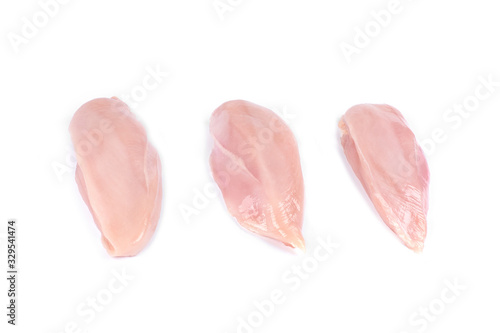 chicken breast fillet isolated on white background.