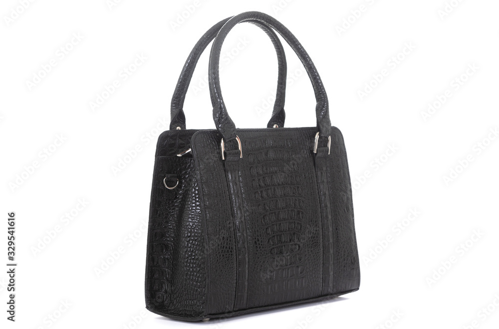 black leather women bag isolated on white background black leather women bag isolated on white background