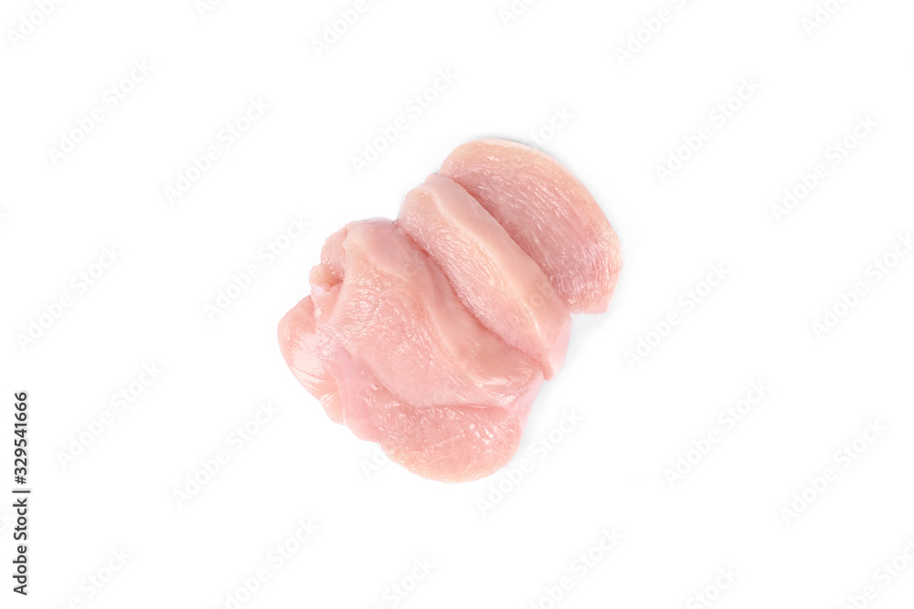 slices of chicken meat isolated on white background slices of chicken meat isolated on white background