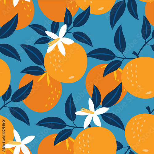 Orange pattern. Vector seamless texture.