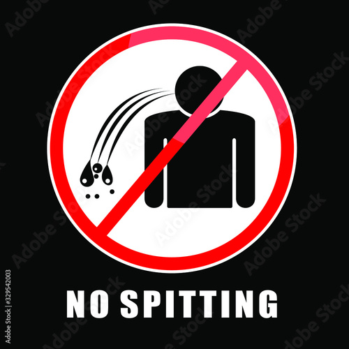 No Spitting, sign vector