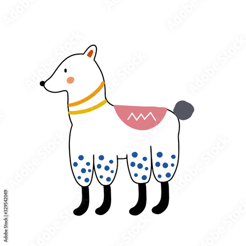 Cute cartoon animal vector illustration. Abstract icon for baby posters, art prints, fashion apparel or stickers.