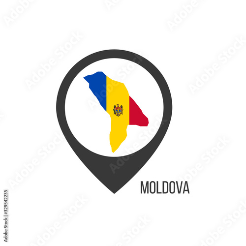 Free Download Map pointers with contry Moldova. Moldova flag. Stock vector illustration isolated on white background. - GFXLoad