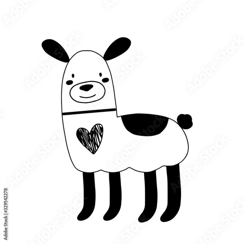 Cute cartoon animal vector illustration. Abstract icon for baby posters, art prints, fashion apparel or stickers.