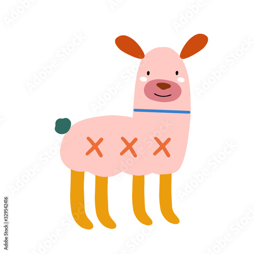 Cute cartoon animal vector illustration. Abstract icon for baby posters, art prints, fashion apparel or stickers.
