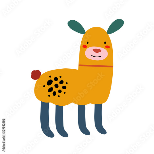 Cute cartoon animal vector illustration. Abstract icon for baby posters, art prints, fashion apparel or stickers.