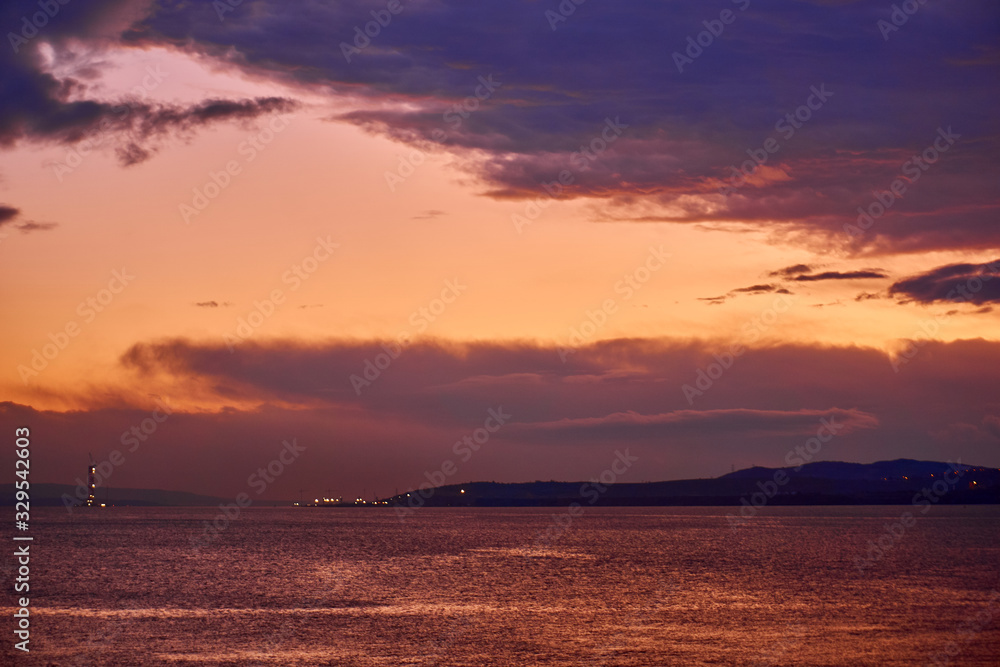 A beautiful view from Dardanelles strait at sunset A beautiful view from Dardanelles strait at sunset