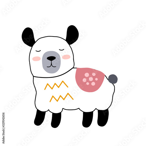 Cute cartoon animal vector illustration. Abstract icon for baby posters, art prints, fashion apparel or stickers.