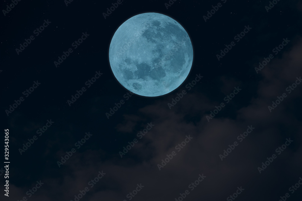 Full moon on night sky.