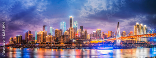 The skyline of night view of Chongqing urban architecture.. © 昊 周