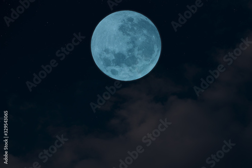 Full moon on night sky.