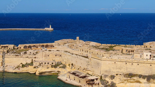 Aerial view over Malta and the city of Valletta - aerial photography