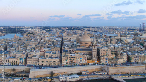 Valletta the capital city of Malta from above - aerial photography
