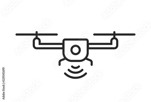 Drone with WiFi sing icon  photo