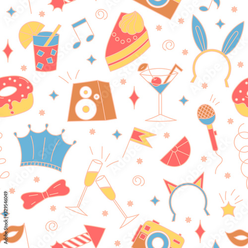 Birthday Party Seamless pattern for web, wallpaper, wrapping, scrapbook © argunika