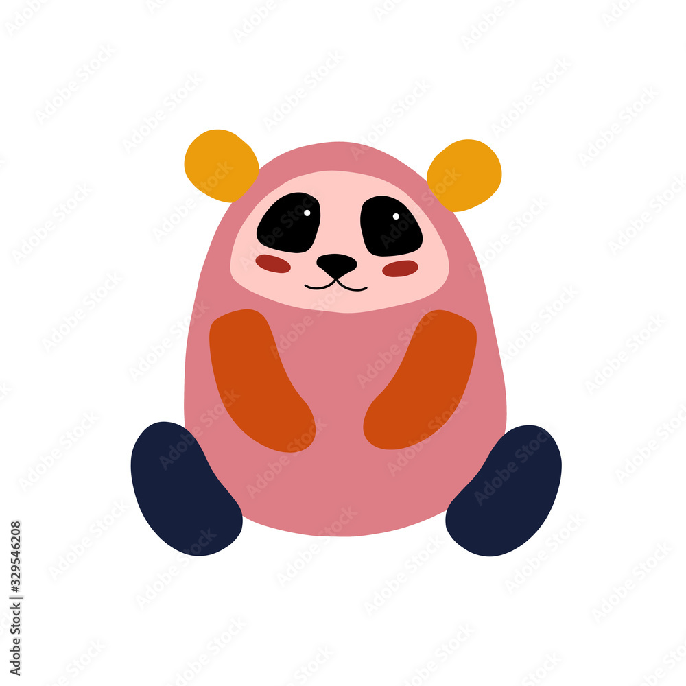 Naklejka premium Cute cartoon animal vector illustration. Abstract icon for baby posters, art prints, fashion apparel or stickers.