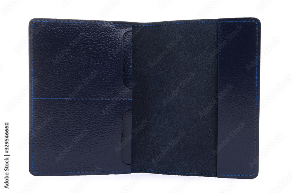 open leather wallet for money on a white background open leather wallet for money on a white background