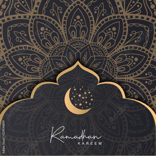 ramadan kareem greeting card with islamic background