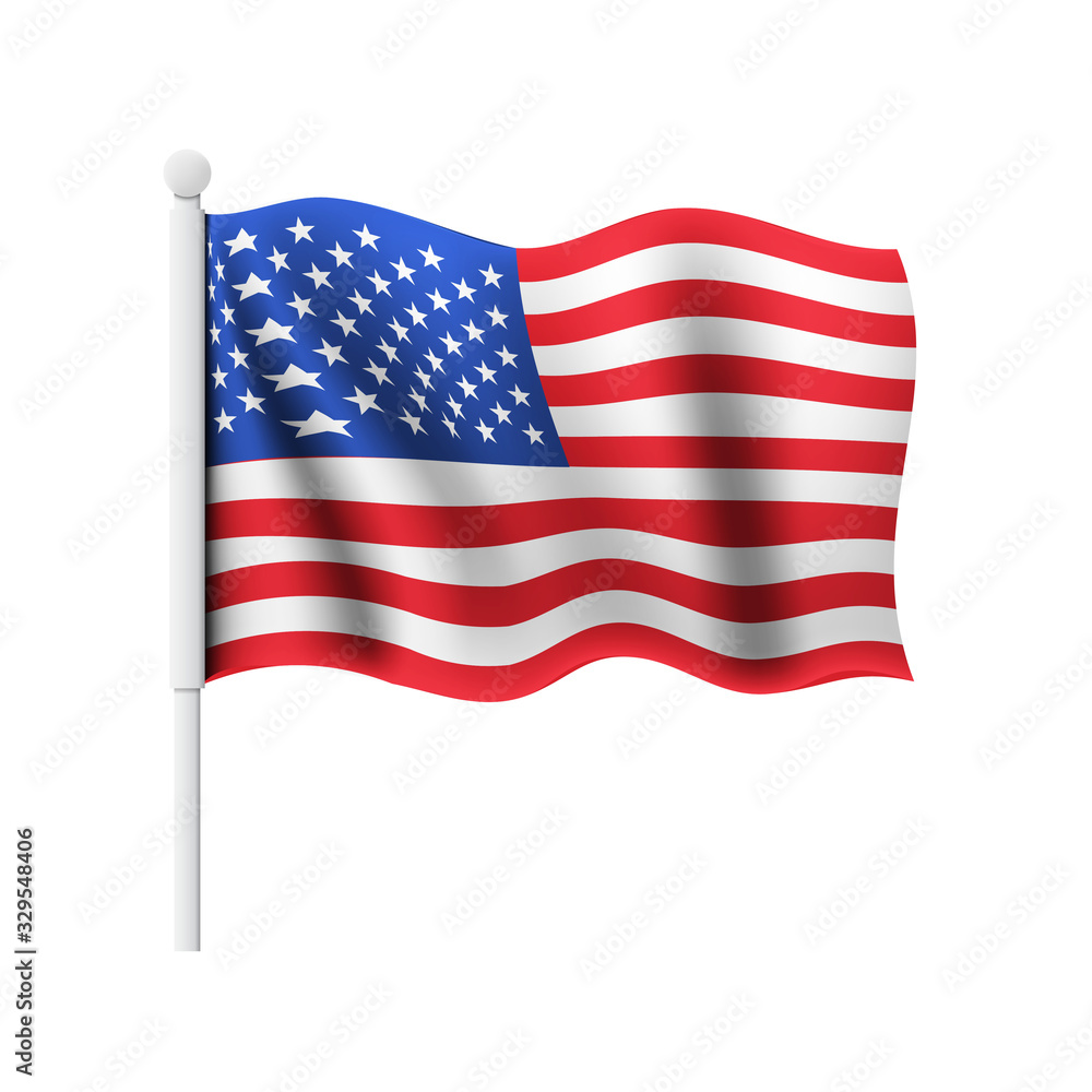 Waving flag of the United States of America
