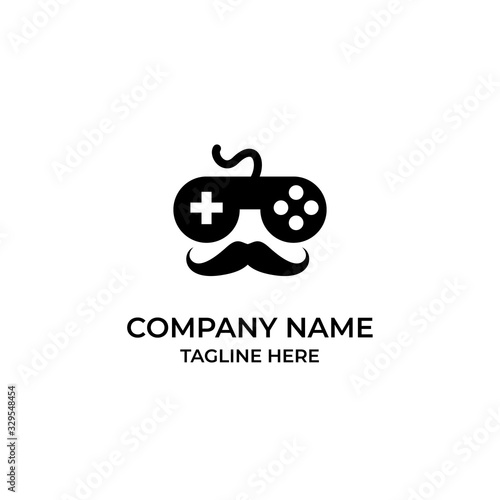 Logo game controller with a mustache