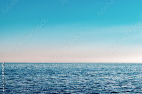 Ocean sea horizon sky wallpaper. Sea landscape background. Kupari, Dubrovnik, Croatia
