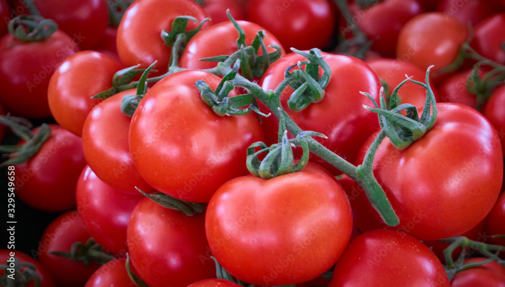 Fresh and organic tomatoes on the local market Fresh and organic tomatoes on the local market