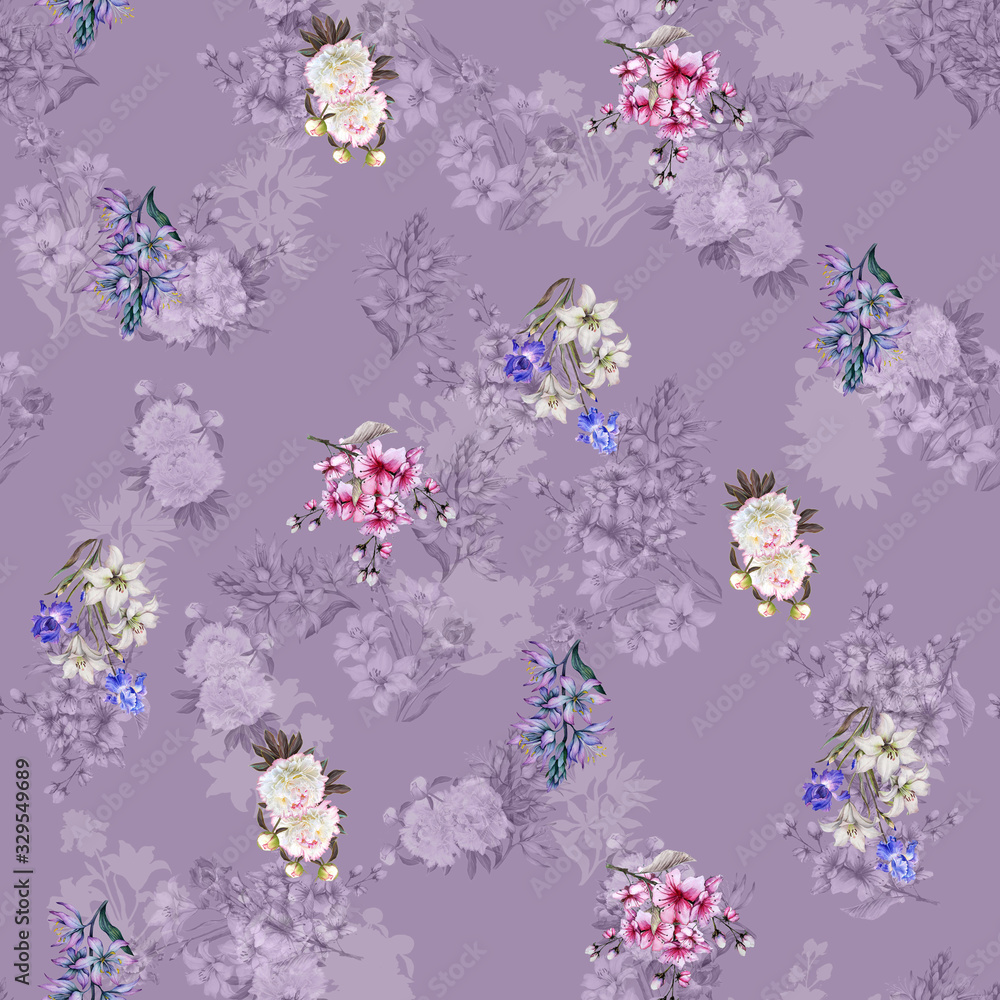 digital print flower pattern design