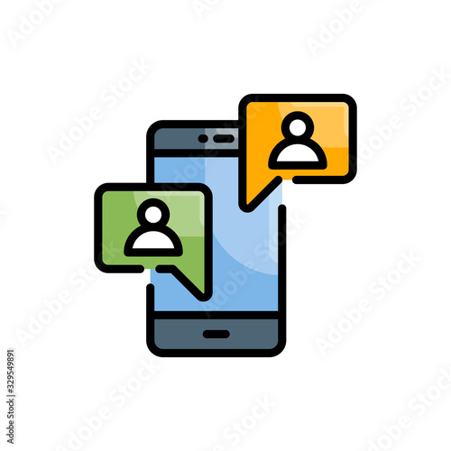 Social Media Filled Outline Icon vector illustration 