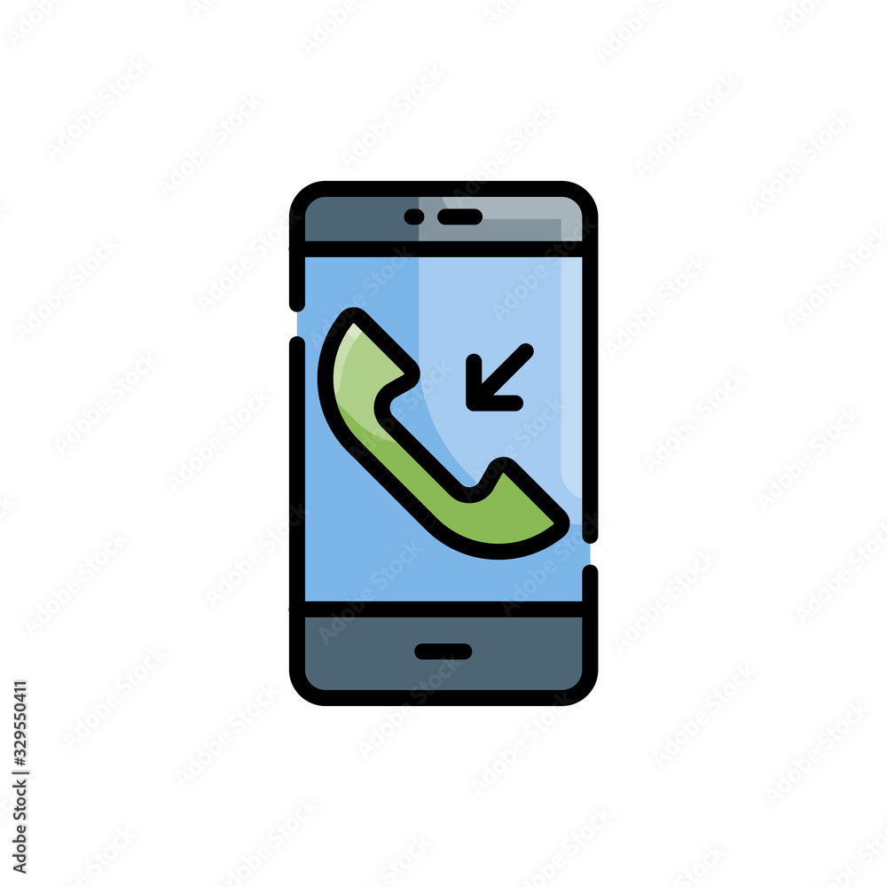 incoming call Filled Outline Icon vector illustration incoming call Filled Outline Icon vector illustration