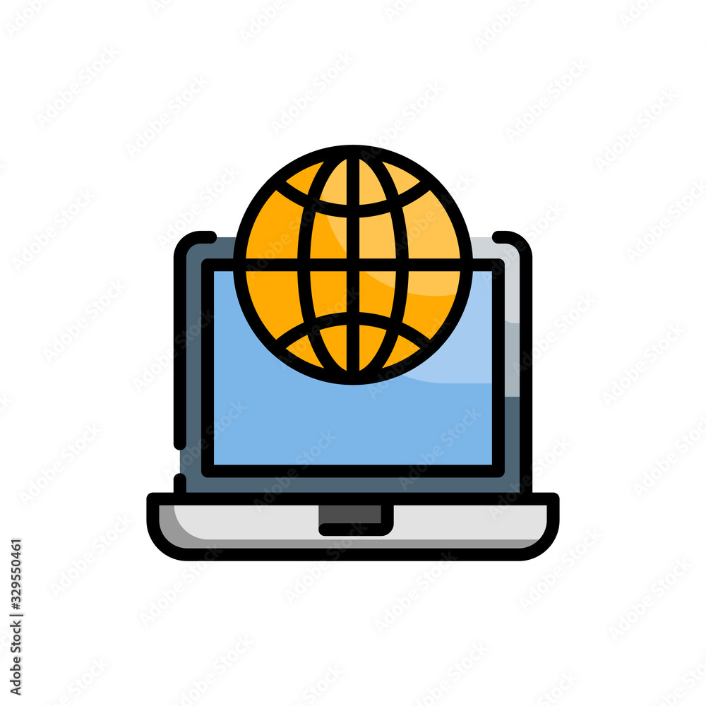 Online communication Filled Outline Icon vector illustration Online communication Filled Outline Icon vector illustration