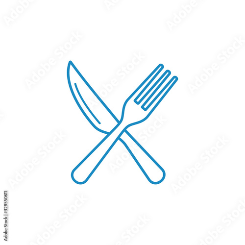 Fork and knife symbol icon vector illustration