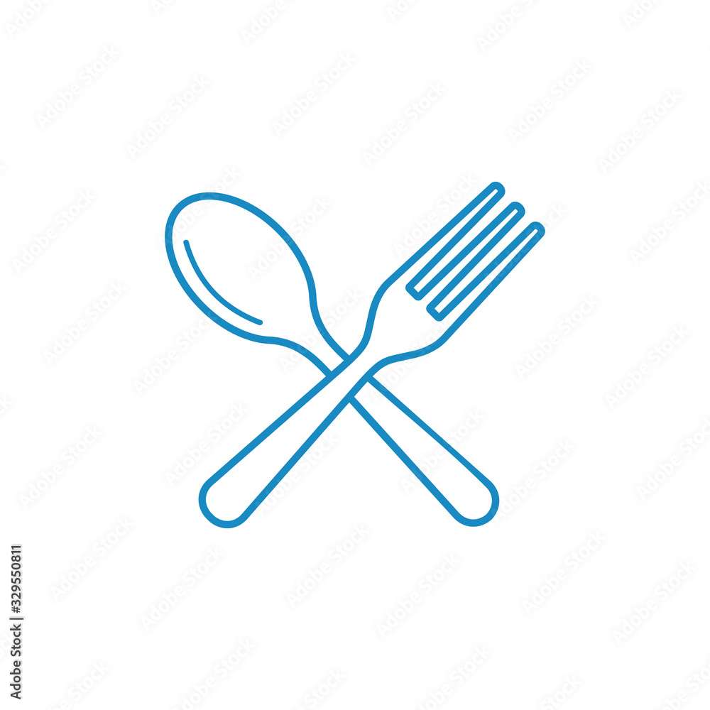Spoon and fork, eat, restaurant, symbol icon vector