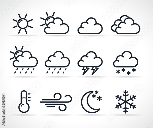 Vector weather icons symbol set