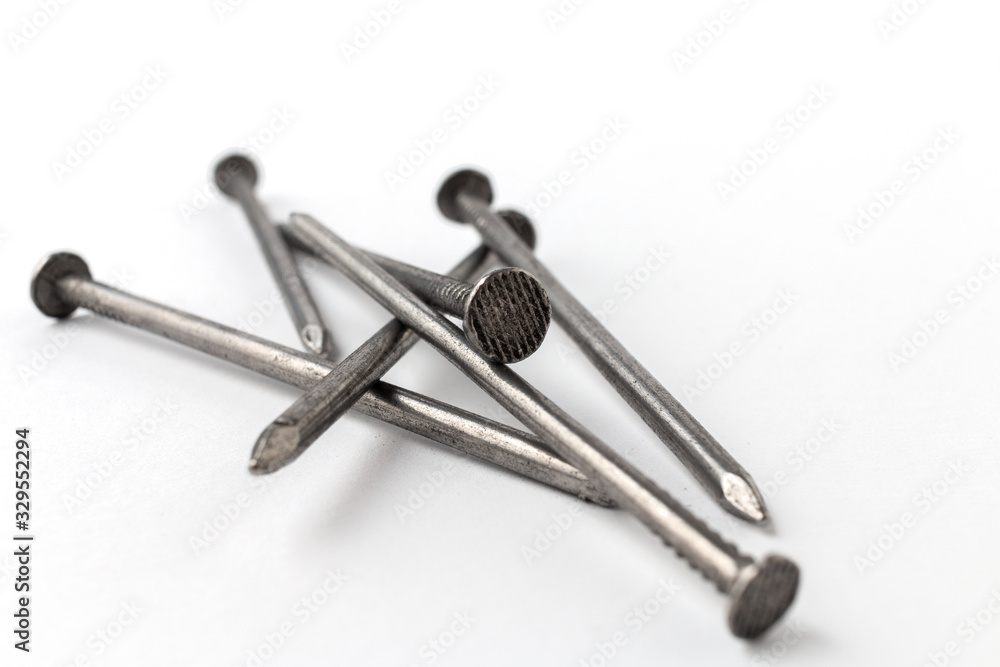 Lot of nails isolated on white background Lot of nails isolated on white background