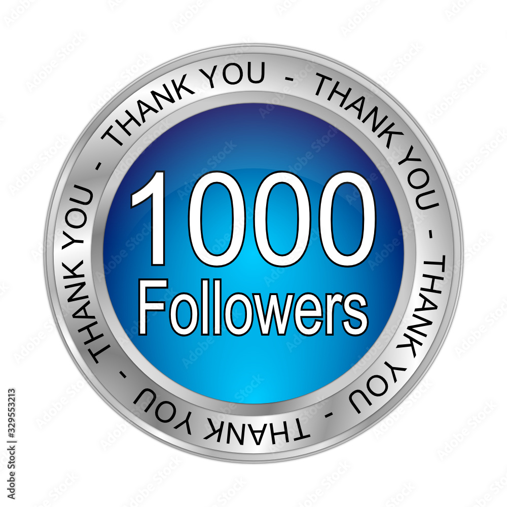 1000 Followers Thank you - 3D illustration