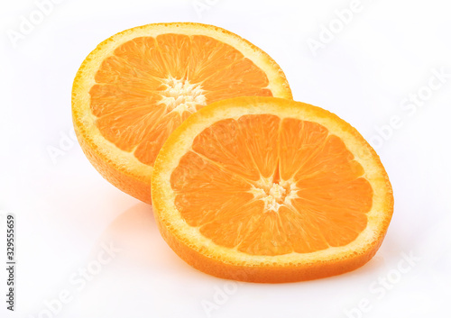  Ripe orange shot on a white background, isolated