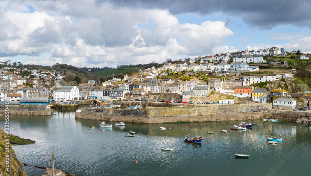 Mevagissey Harbour panoramic, Cornwall