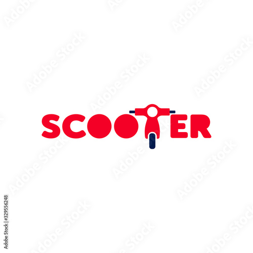 Scooter Logo design silhouette vector template.