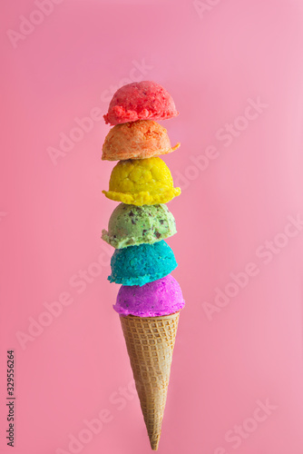 Ice cream of different fruits