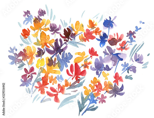 Free hand watercolor orange...