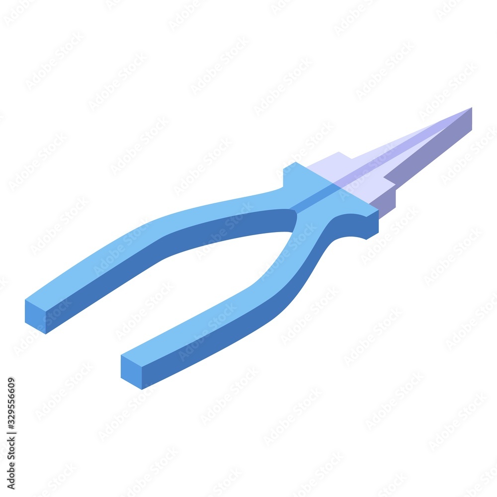 Construction pliers icon. Isometric of construction pliers vector icon for web design isolated on white background Construction pliers icon. Isometric of construction pliers vector icon for web design isolated on white background