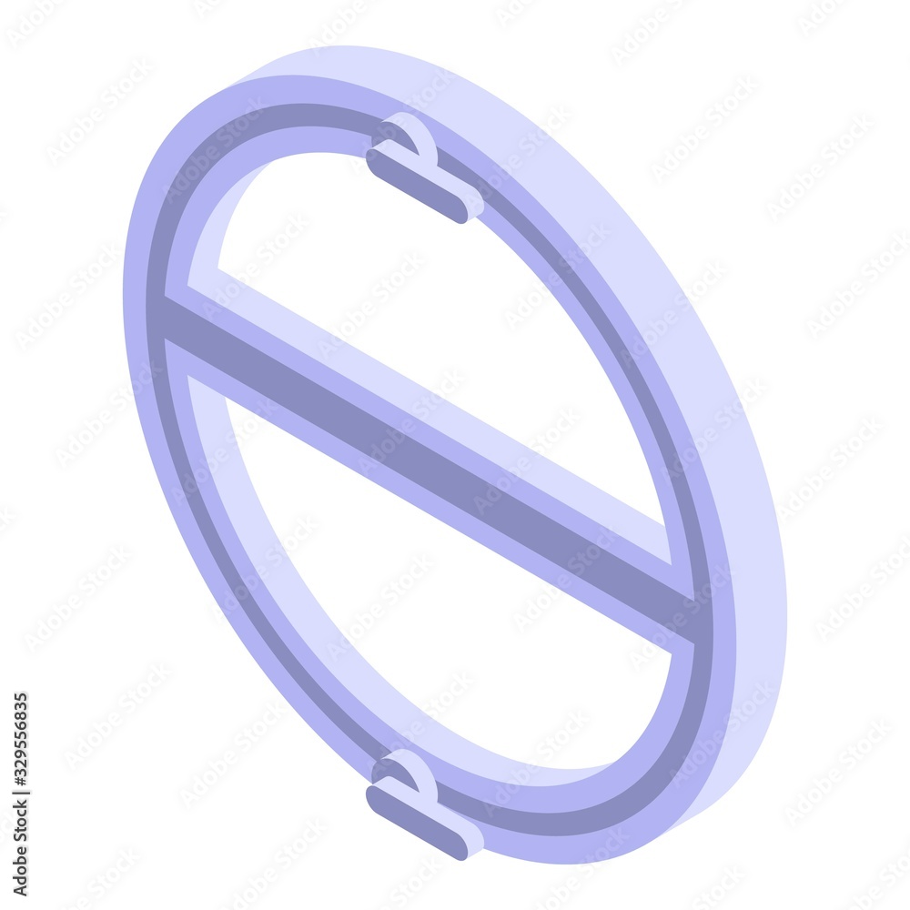 Round window frame icon. Isometric of round window frame vector icon for web design isolated on white background Round window frame icon. Isometric of round window frame vector icon for web design isolated on white background