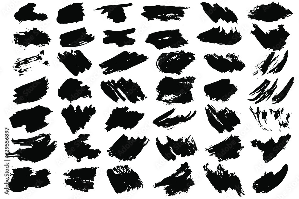 EPS 10 vector. Set of black brushstrokes. Good collection of brushes. EPS 10 vector. Set of black brushstrokes. Good collection of brushes.