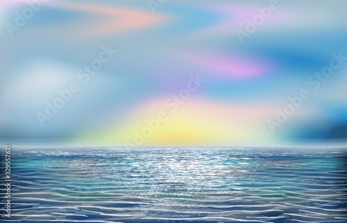 Tropical ocean beautiful wallpapert, vector illustration